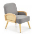 Drewniany tapicerowany fotel wypoczynkowy w stylu retro Bonar 2X