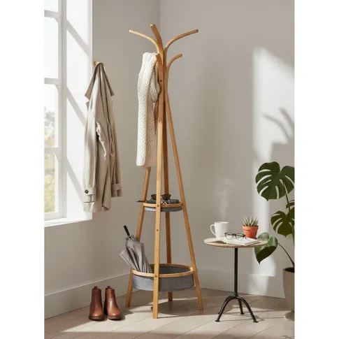 Bambusowy wieszak stojący   Leros