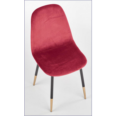 Designerskie bordowe krzesło do salonu Oslo