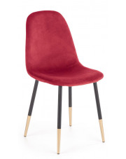 Bordowe tapicerowane krzesło glamour - Oslo w sklepie Edinos.pl