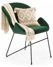 Zielone designerskie tapicerowane welurem krzesło - Anselm 2X w sklepie Edinos.pl