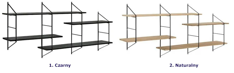 Produkt Czarna półka wisząca do salonu - Dexel 2X - zdjęcie numer 2