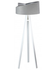 Szaro-biała skandynawska lampa stojąca trójnóg - S024-Steva