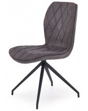 Tapicerowane krzesło w industrialnym stylu Gimer - popielate w sklepie Edinos.pl