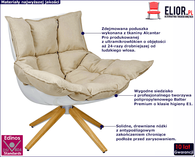 Produkt Beżowy fotel wypoczynkowy do salonu - Belisa