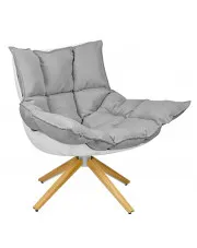 Szary fotel wypoczynkowy z poduszką - Soros