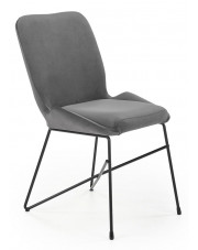 Szare welurowe tapicerowane krzesło - Empiro 3X w sklepie Edinos.pl