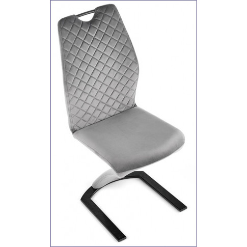 Szare  nowoczesne krzesło pikowane Riko