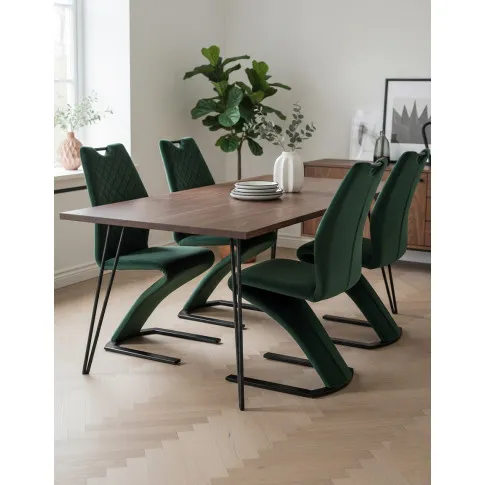 Zielone pikowane nowoczesne krzesło welurowe   Horo