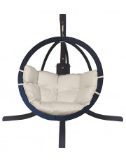 Okrągły fotel wiszący z kremową poduszką - Parys 4X  w sklepie Edinos.pl