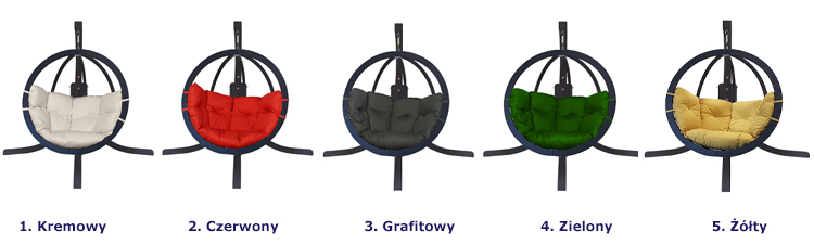 Wybór kolorów siedziska antracytowego fotela bujanego na taras Parys 4X