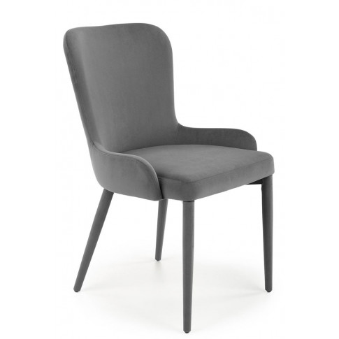 Szare nowoczesne krzesło welwetowe Elso