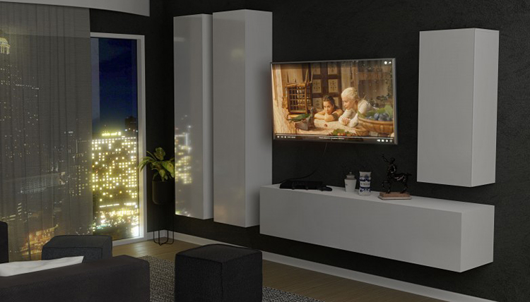 Wizualizacja z szafką wiszącą na telewizor Vicky 4X