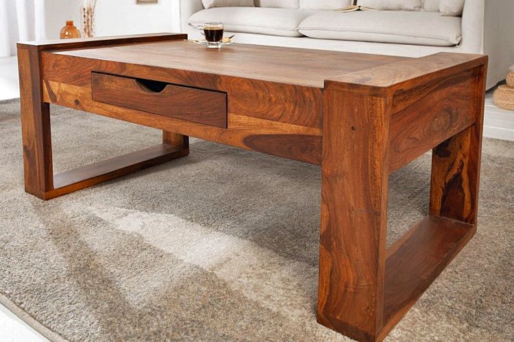 Produkt Drewniany stolik kawowy z szufladą - Dalido - zdjęcie numer 2