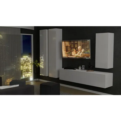 Wizualizacja aranżacji z wykorzystaniem białej szafki wiszącej Nevika