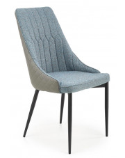 Niebieskie tapicerowane pikowane krzesło - Feliso w sklepie Edinos.pl