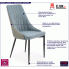 Pikowane niebieskie krzesło tapicerowane Feliso