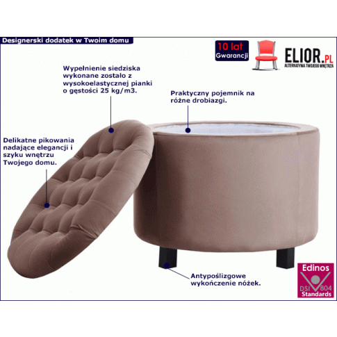 Pikowana pufa otwierana Dimons