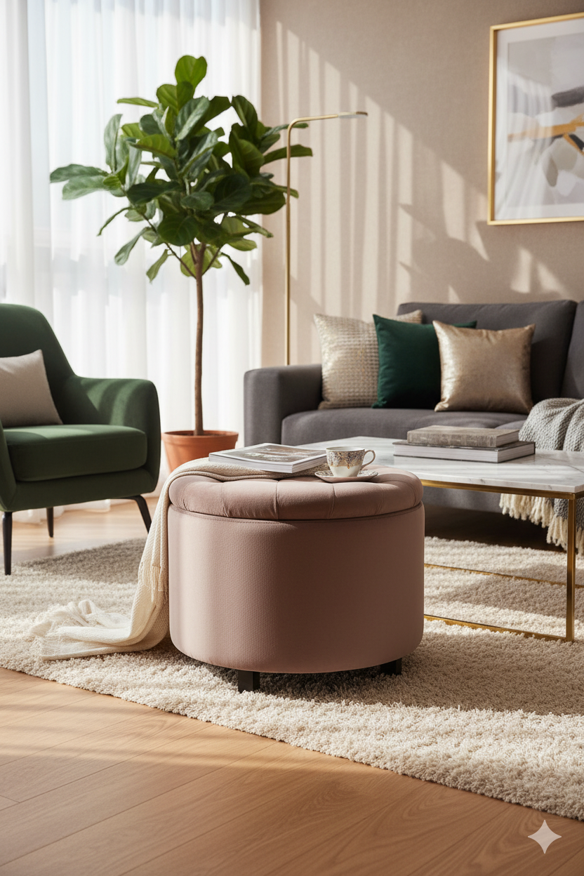 Aranżacja salonu z podnóżkiem do salonu - Barona 