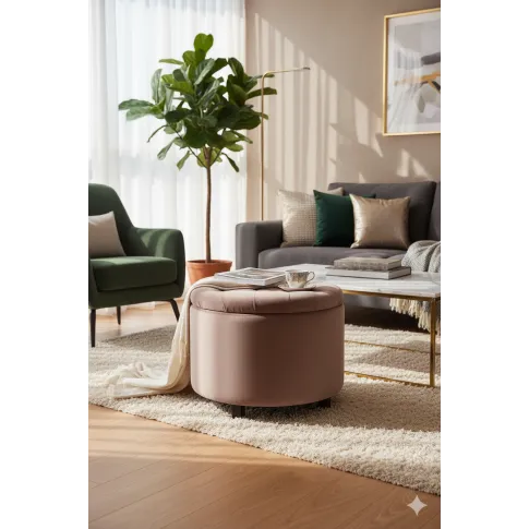 Pikowany podnóżek do salonu   Barona