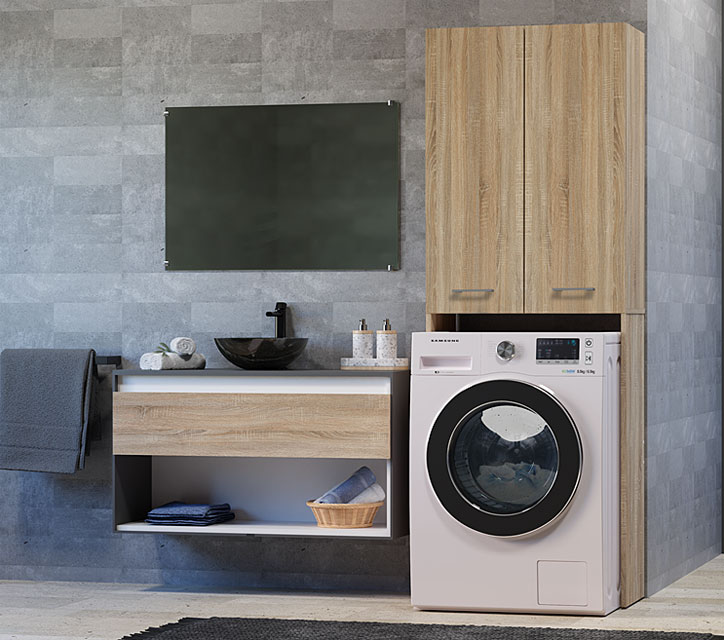 Minimalistyczna szafka do łazienki nad pralkę Nemer
