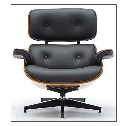 Czarno orzechowy fotel wypoczynkowy z podnóżkiem Loxar 2X