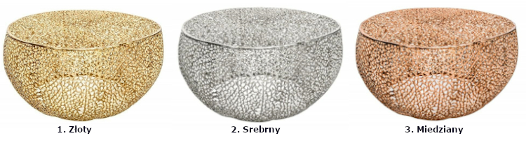 Produkt Metalowy stolik kawowy do salonu owalny miedziany - Hoppo 2X - zdjęcie numer 3