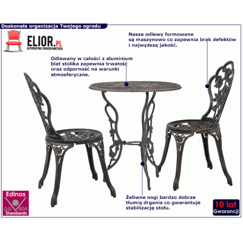 Szary ogrodowy zestaw wypoczynkowy Bomaro