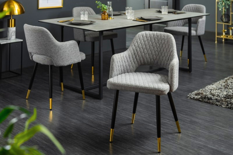 Produkt Jasnoszare pikowane krzesło tapicerowane do salonu - Viviro - zdjęcie numer 2