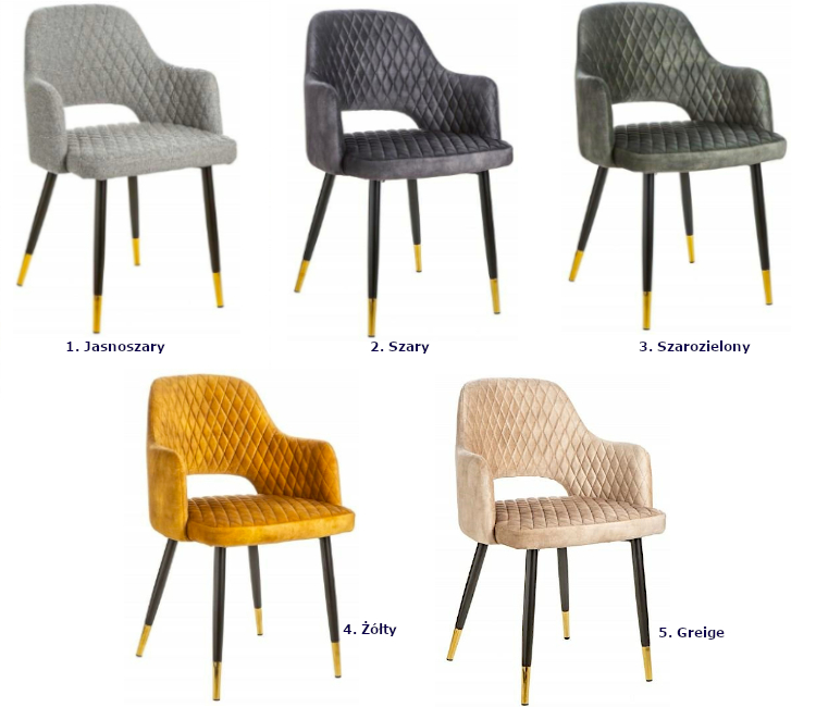 Produkt Metalowe tapicerowane krzesło greige - Viviro - zdjęcie numer 3