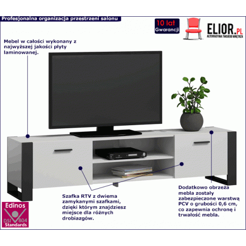 Biała szafka RTV do salonu Berno