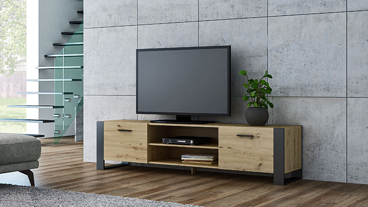 Wizualizacja minimalistycznej szafki RTV