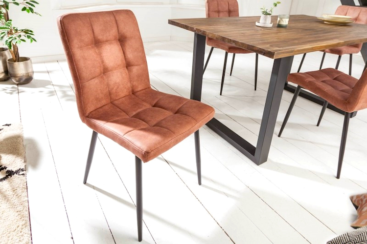 Produkt Brązowe tapicerowane krzesło do jadalni i salonu - Adoma - zdjęcie numer 2