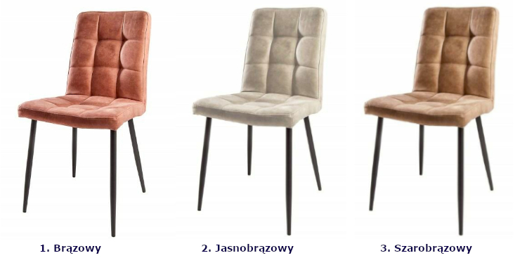 Produkt Brązowe tapicerowane krzesło do jadalni i salonu - Adoma - zdjęcie numer 3