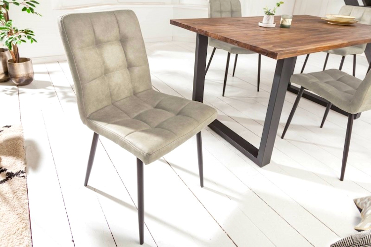 Produkt Jasnobrązowe metalowe krzesło do jadalni i salonu - Adoma - zdjęcie numer 2