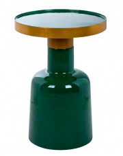 Zielony metalowy okrągły stolik kawowy na jednej nodze - Orisol 2X w sklepie Edinos.pl