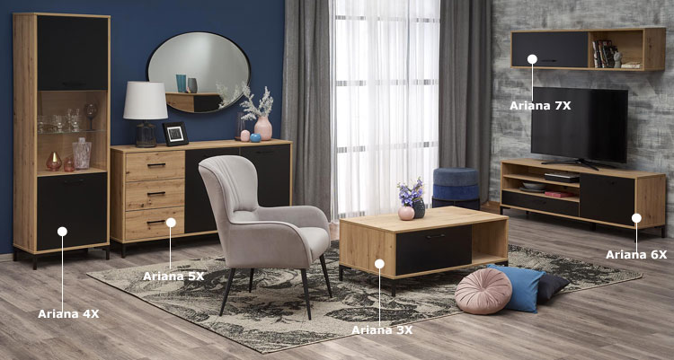 Nowoczesna kolekcja mebli loftowych Ariana