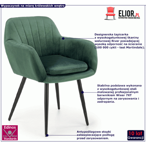 Nowoczesne tapicerowane krzesło do jadalni Mides