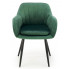 Welurowe zielone krzesło pikowane Mides