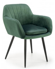 Zielone tapicerowane krzesło pikowane - Mides w sklepie Edinos.pl