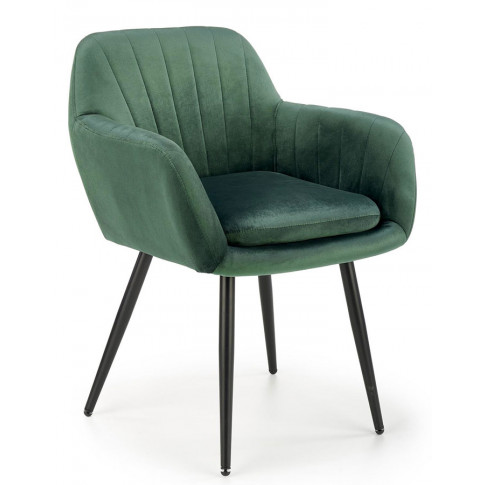 Zielone pikowane krzesło do salonu Mides