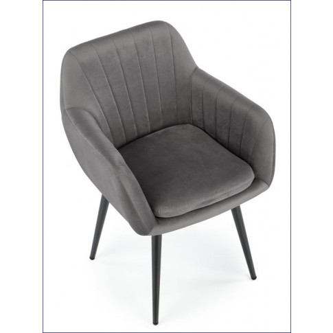 Pikowane szare krzesło w stylu glamour Mides
