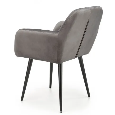 Popielate krzesło welurowe Mides