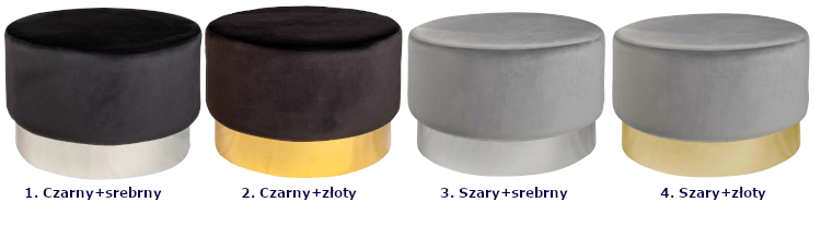 Produkt Czarno-złota pufa tapicerowana do salonu - Merolo - zdjęcie numer 3