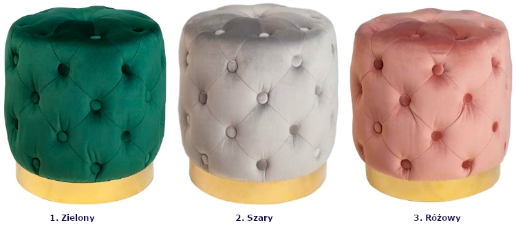 Produkt Zielona pikowana pufa - Skiner - zdjęcie numer 3