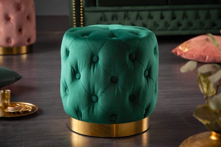 Produkt Zielona pikowana pufa - Skiner - zdjęcie numer 2