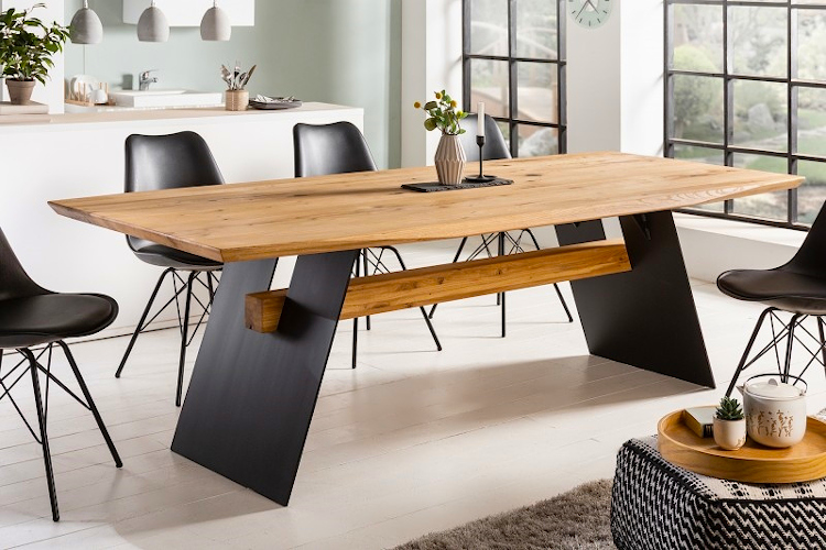Produkt Nowoczesny stół z drewnianym blatem - Remes 2X - zdjęcie numer 2