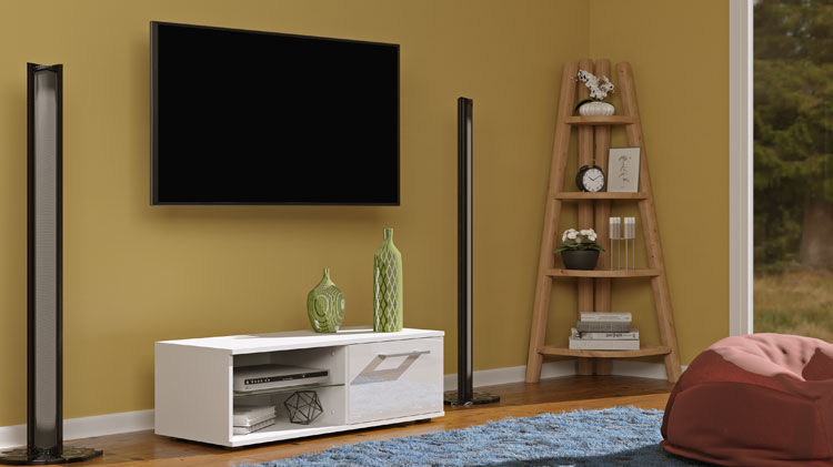 Nowoczesna szafla pod telewizor Kurina ze schowkiem