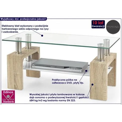 Fotografia Szklany stolik RTV Virella - dąb sonoma z kategorii Szafki