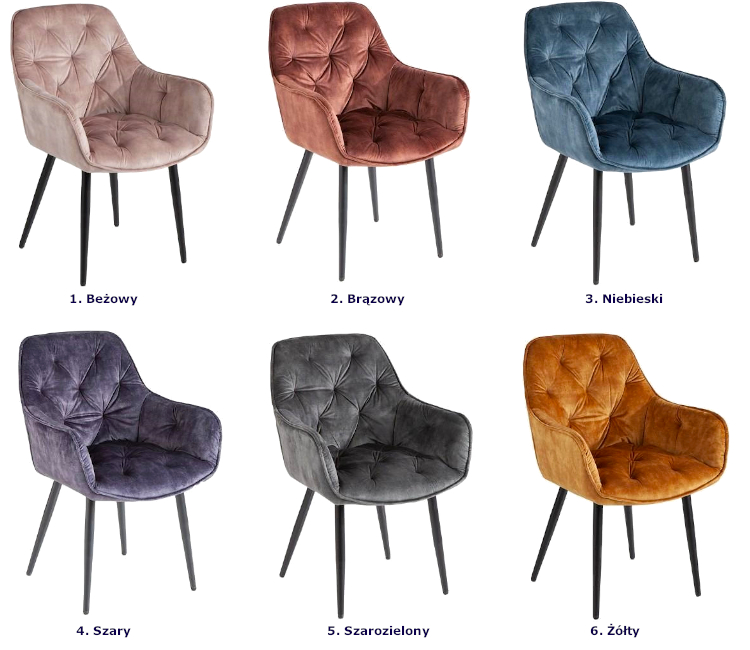 Produkt Niebieskie pikowane krzesło tapicerowane - Navi - zdjęcie numer 2